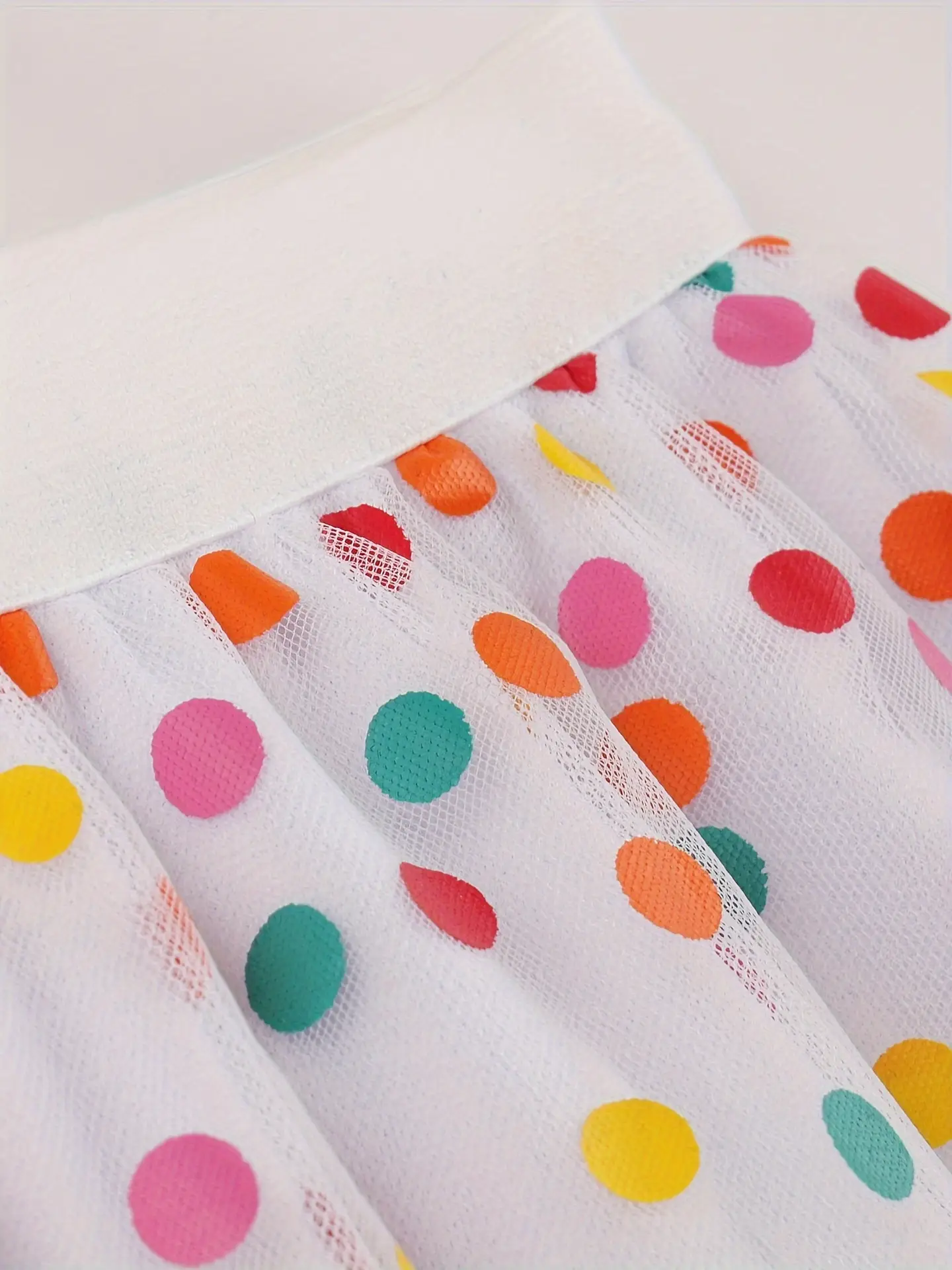 Fairy Pleated Colorful Dot Gauze Skirt Mid Length — feature 15