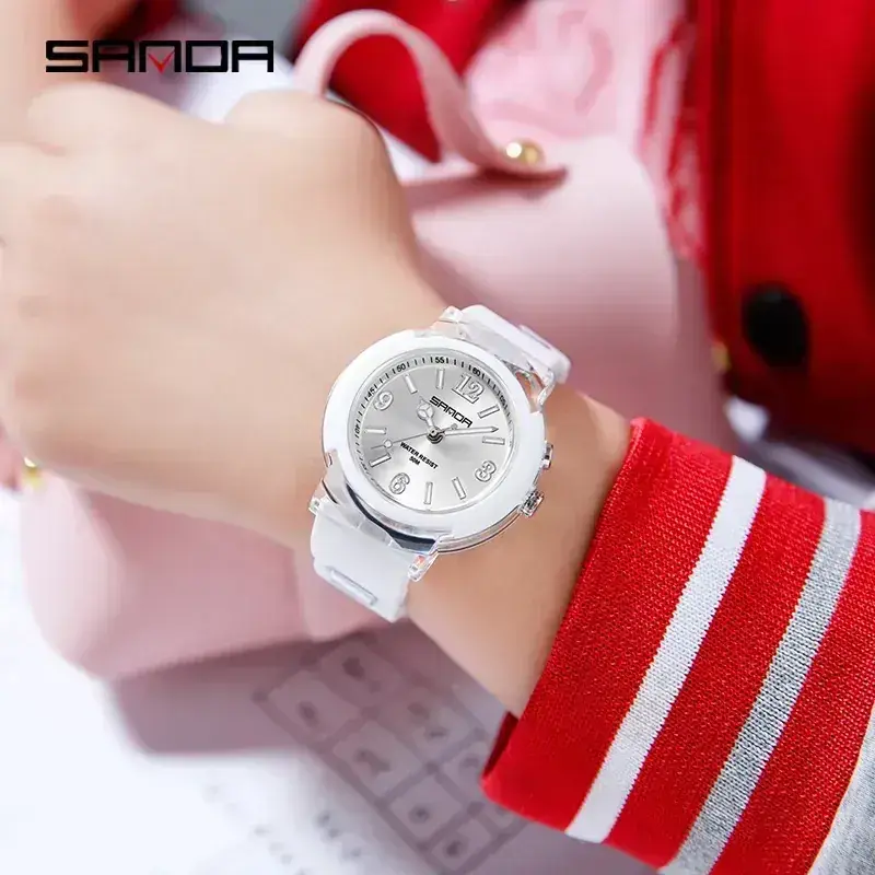 Sanda Women's White Water Resistant Watch Small - Image 3