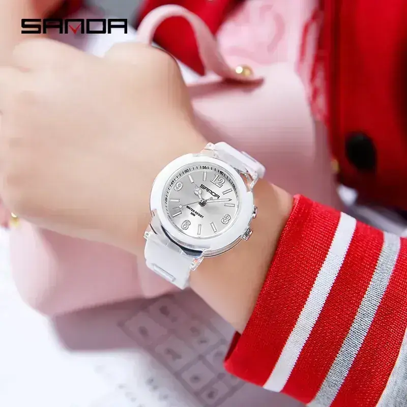 Sanda Women's White Water Resistant Watch Small - Image 6