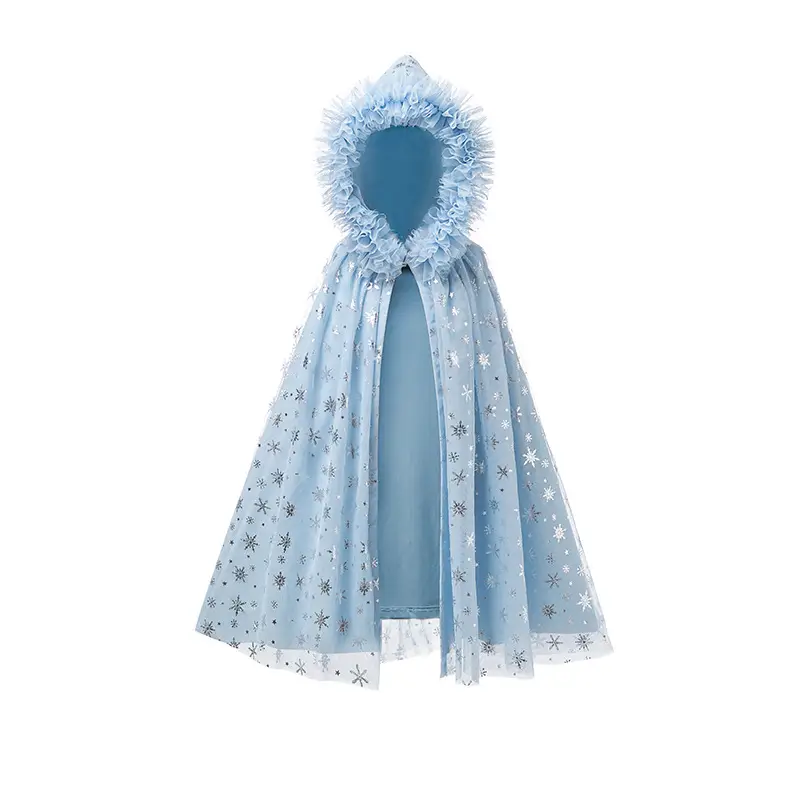 Light Blue Starry Hooded Cloak for Girls - Image 9