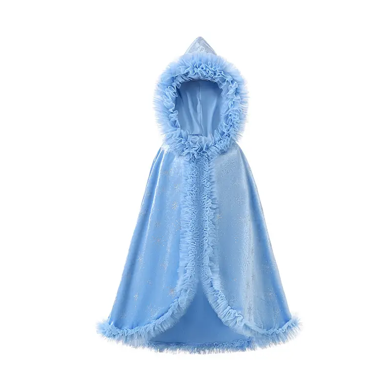 Light Blue Starry Hooded Cloak for Girls - Image 5