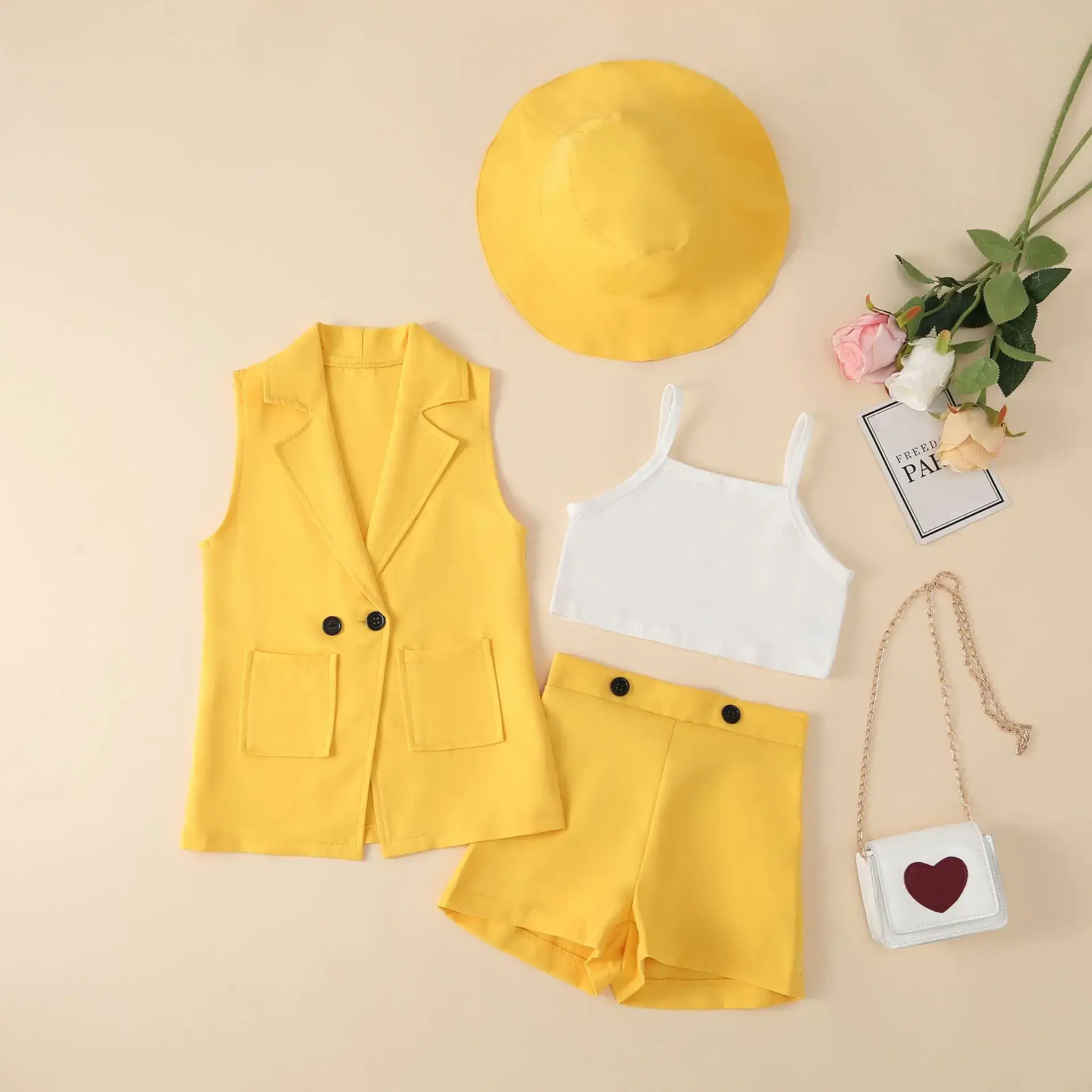Purple 4-Piece Girl Suit with Hat & Sunglasses — feature 11