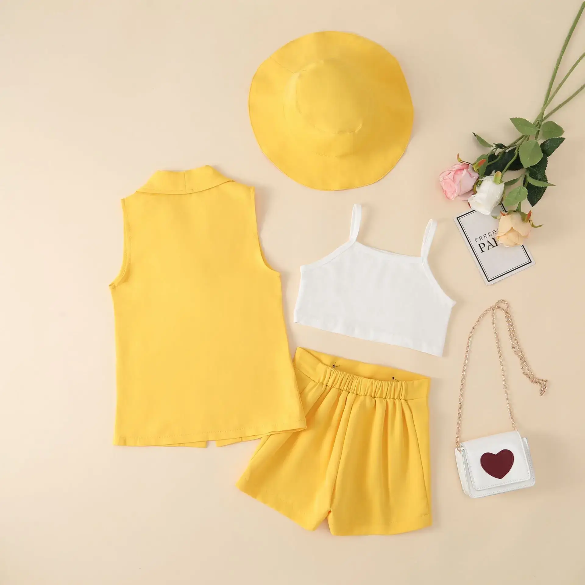 Purple 4-Piece Girl Suit with Hat & Sunglasses — feature 19