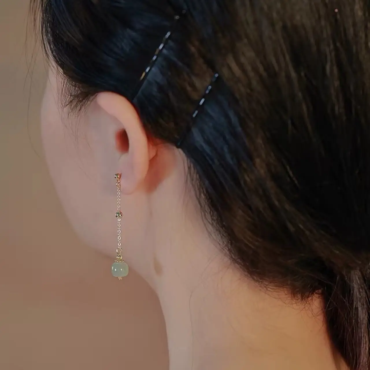 Japanese Style Hetian Jade Earrings for Women - Image 4