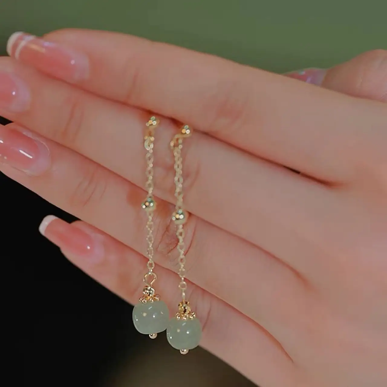 Japanese Style Hetian Jade Earrings for Women - Image 5