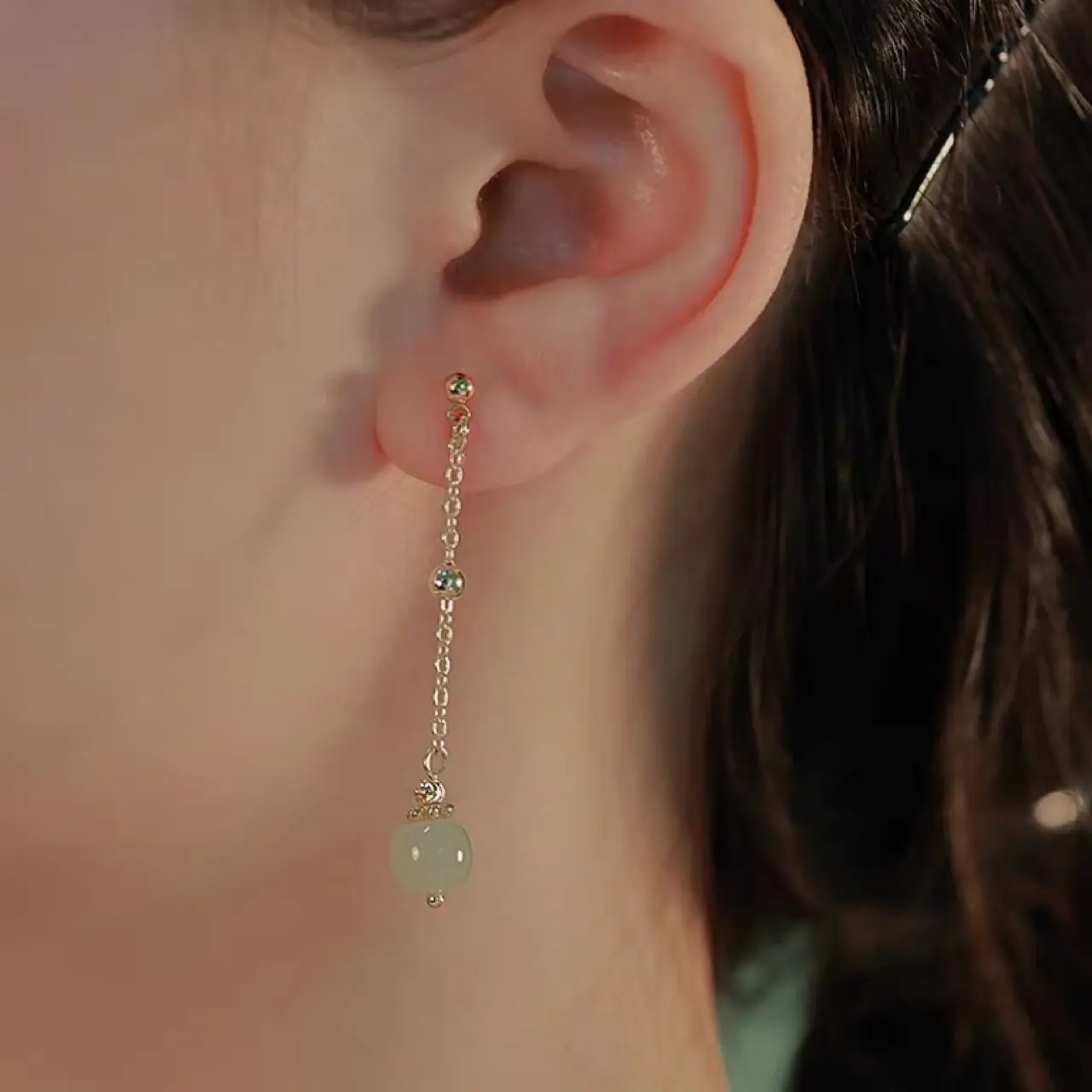 Japanese Style Hetian Jade Earrings for Women — feature 7