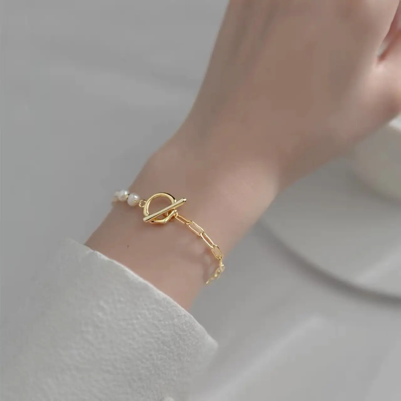 Gold Pearl Bracelet for Women Korean Style Small Elegant Sweet - Image 2