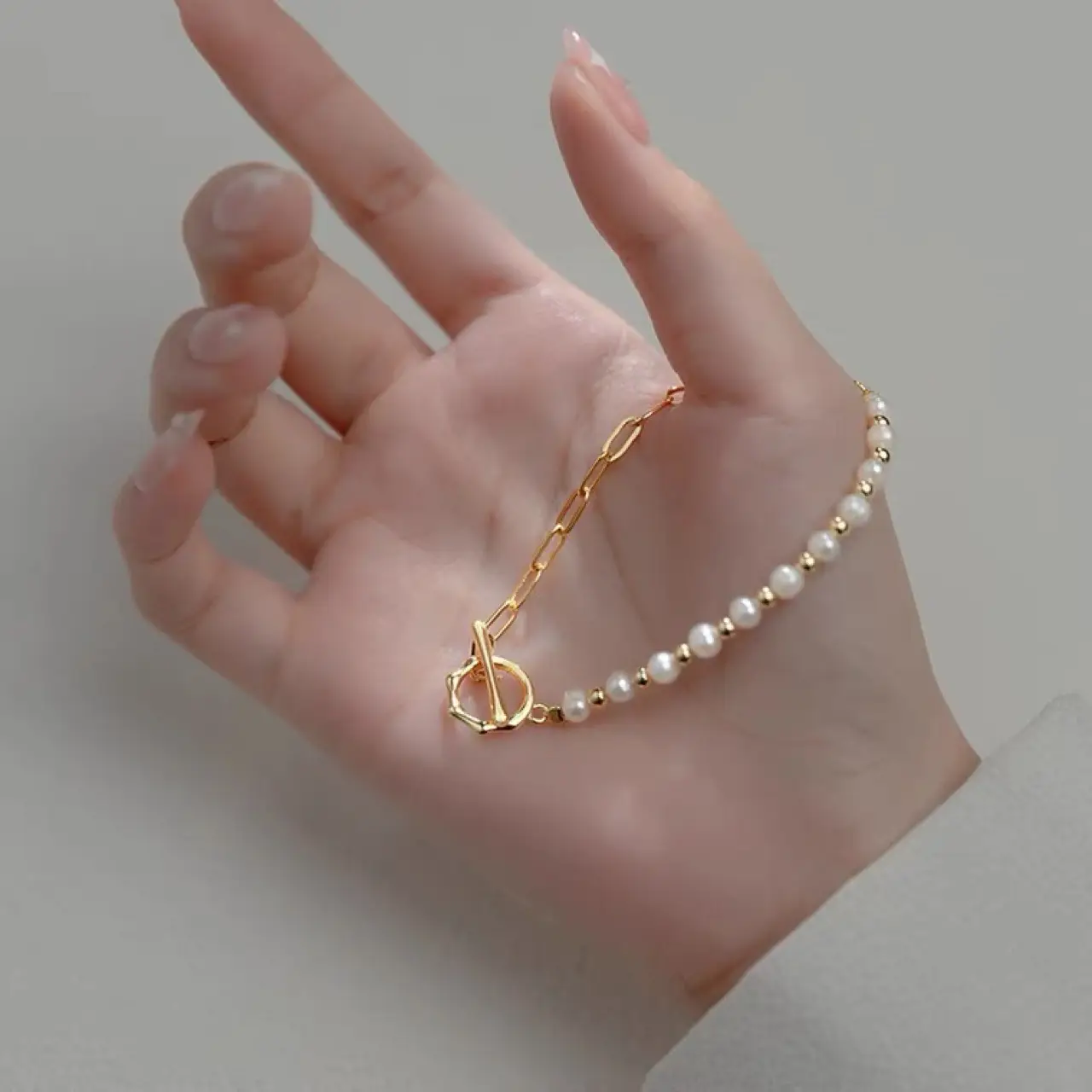 Gold Pearl Bracelet for Women Korean Style Small Elegant Sweet - Image 3