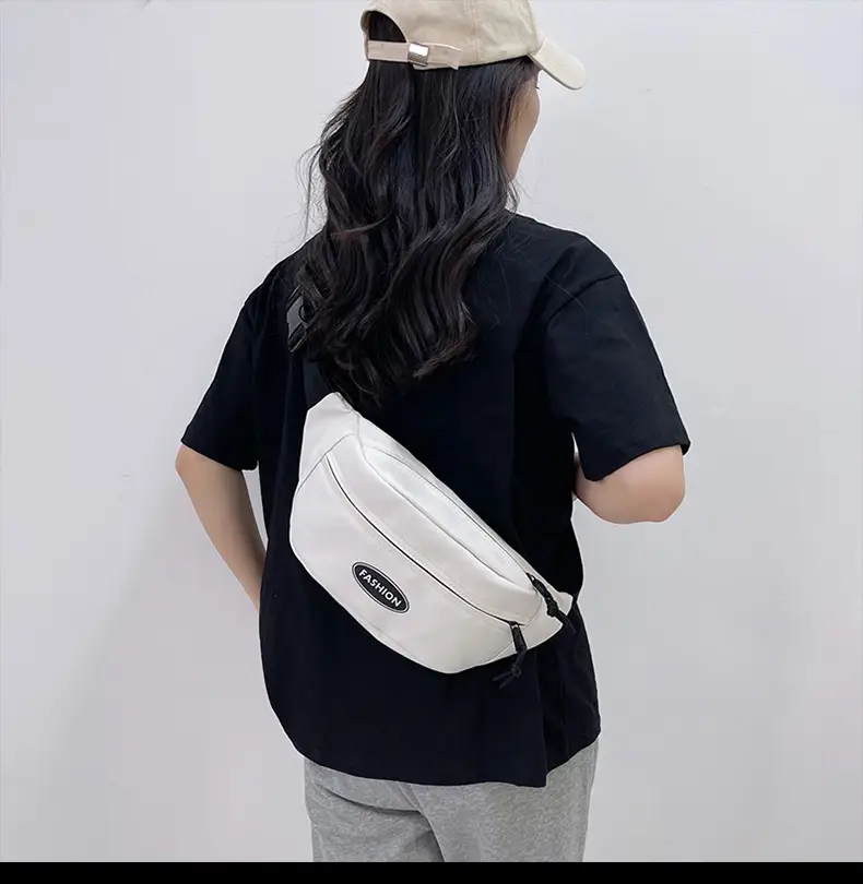 Japanese Style Men's White Crossbody Phone Waist Bag — feature 11