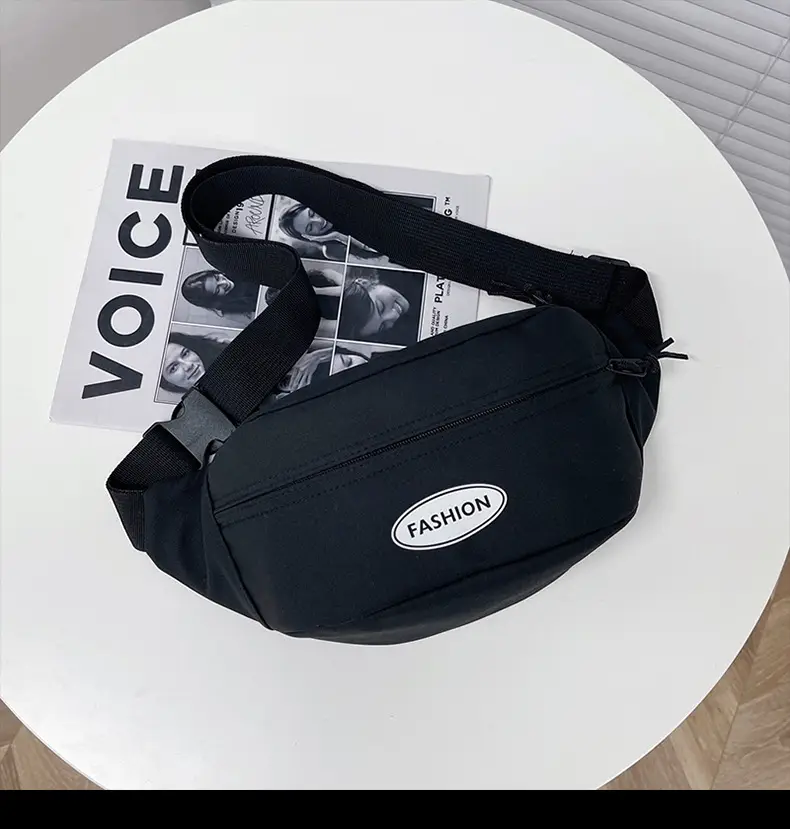 Japanese Style Men's White Crossbody Phone Waist Bag — feature 27