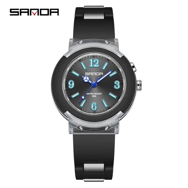 Sanda Rose Gold Quartz Watch with LED Light - Image 14
