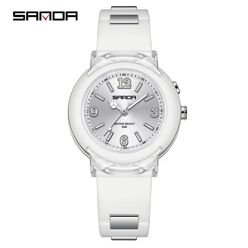 Sanda Rose Gold Quartz Watch with LED Light - Image 3