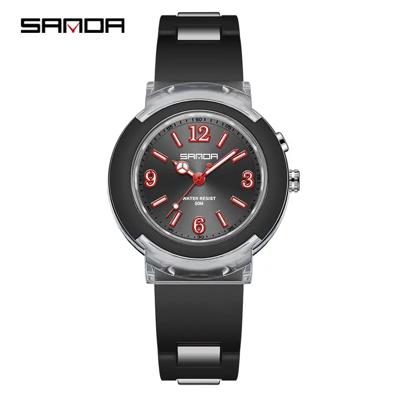Sanda Rose Gold Quartz Watch with LED Light - Image 6