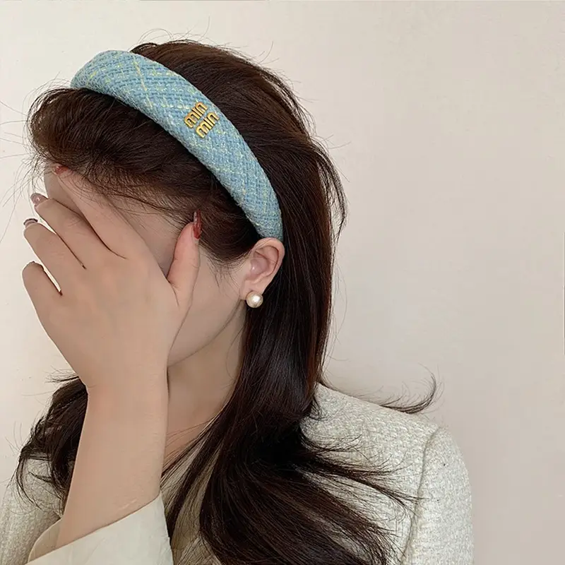 Blue High Cranial Hairband for Women Autumn Winter - Image 3