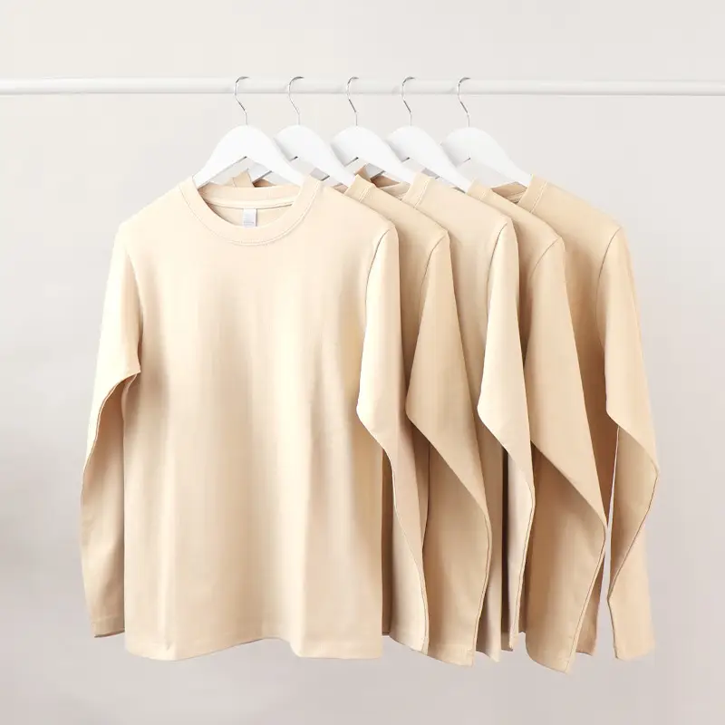 Men Women Long Sleeve T-Shirt 270g Cotton Teal - Image 10