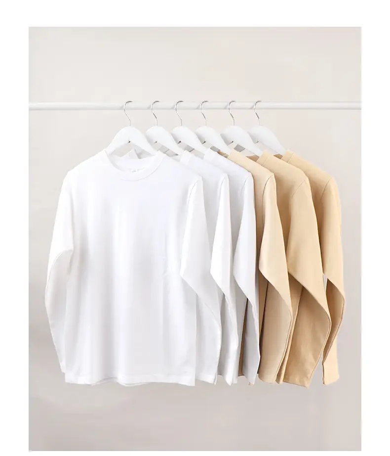 Men Women Long Sleeve T-Shirt 270g Cotton Teal — feature 2