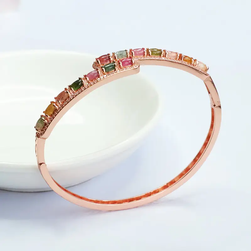 Rose Gold Natural Tourmaline Candy Bracelet - Image 5