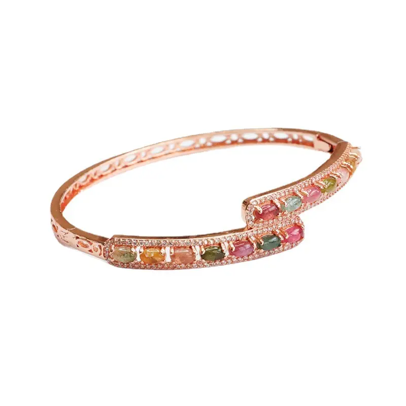 Rose Gold Natural Tourmaline Candy Bracelet - Image 6