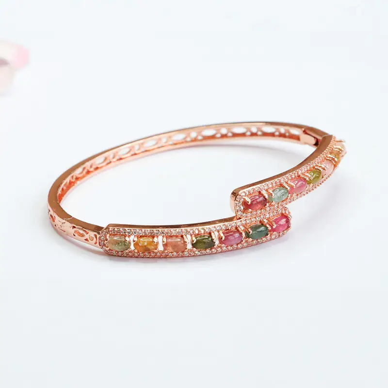 Rose Gold Natural Tourmaline Candy Bracelet — feature 6