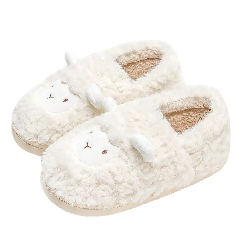 Lidani cotton slippers women's bag with thick bottom cute fluffy shoes velvet confinement postpartum autumn and winter cotton shoes women's fleece-lined wholesale