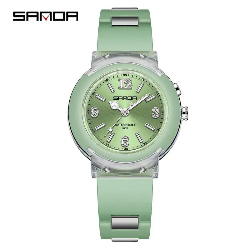 Sanda Kids Digital Watch Black Clear Silicone Waterproof