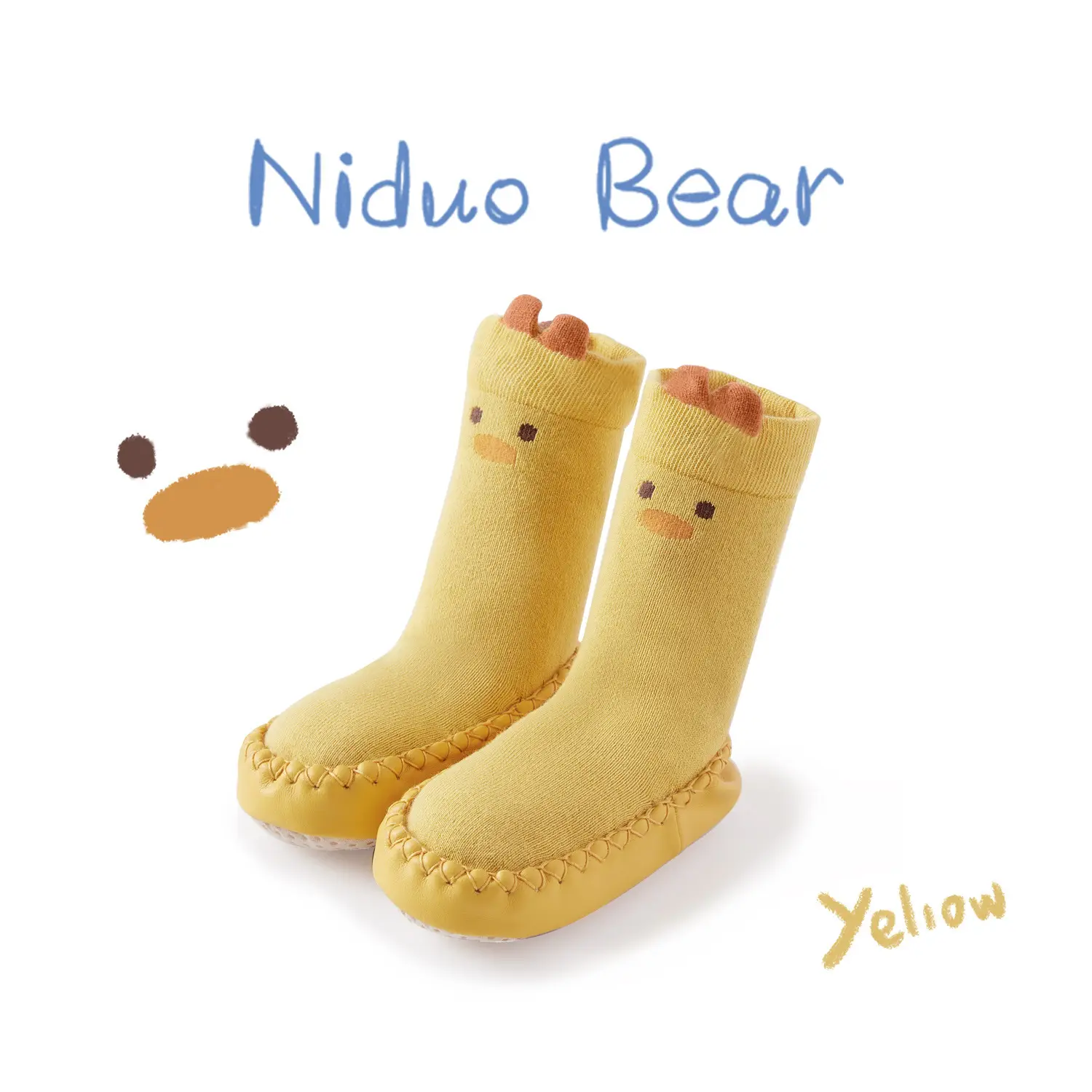 Pink Baby Foot Covers with Non-Slip Soles - Image 2