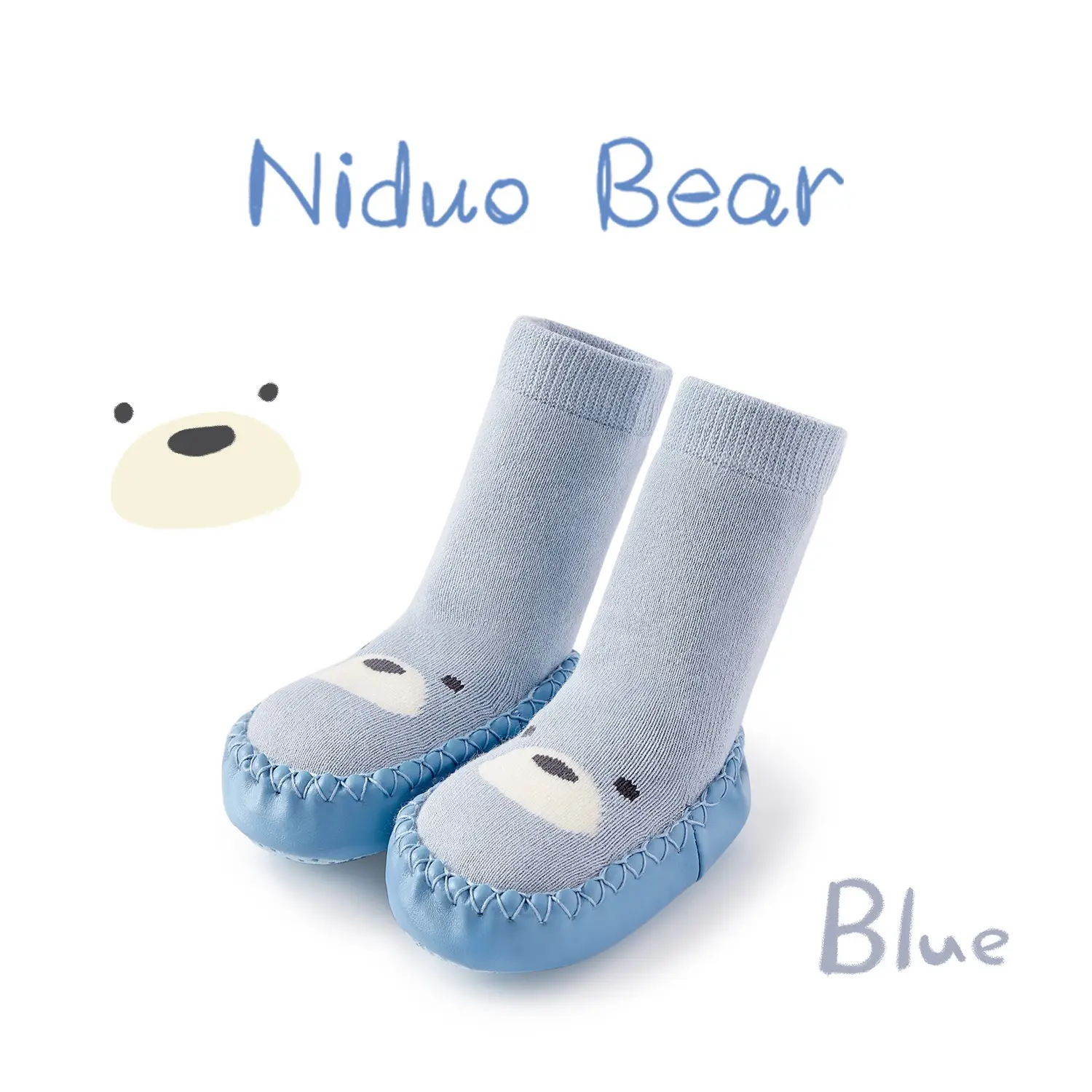 Pink Baby Foot Covers with Non-Slip Soles - Image 5