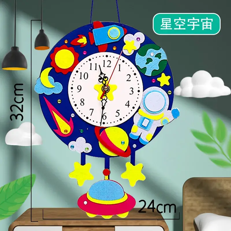 DIY Cat Cartoon Wall Clock for Home Decor