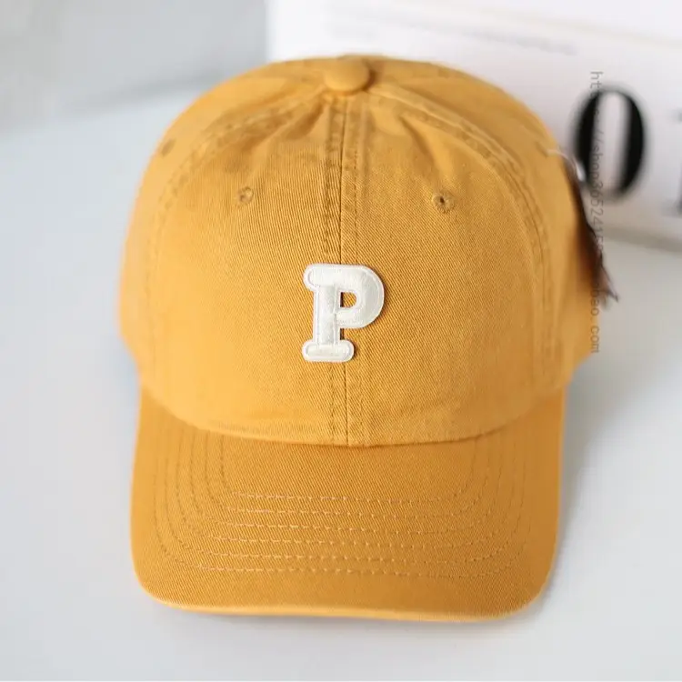 Men's Yellow P-Logo Cap with Embossed Design