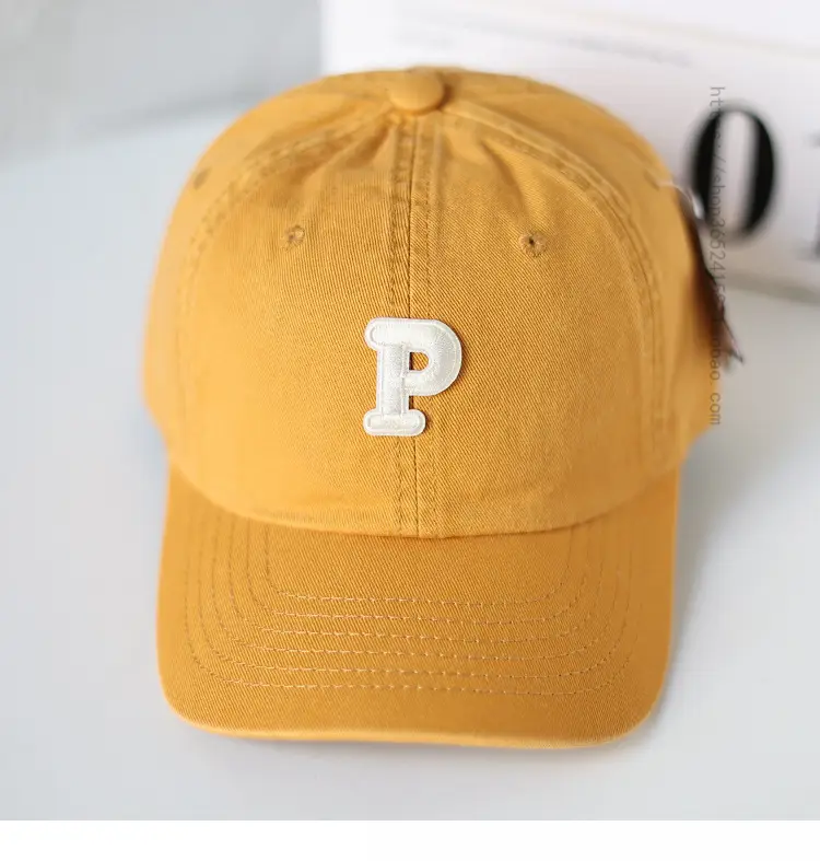 Men's Yellow P-Logo Cap with Embossed Design
