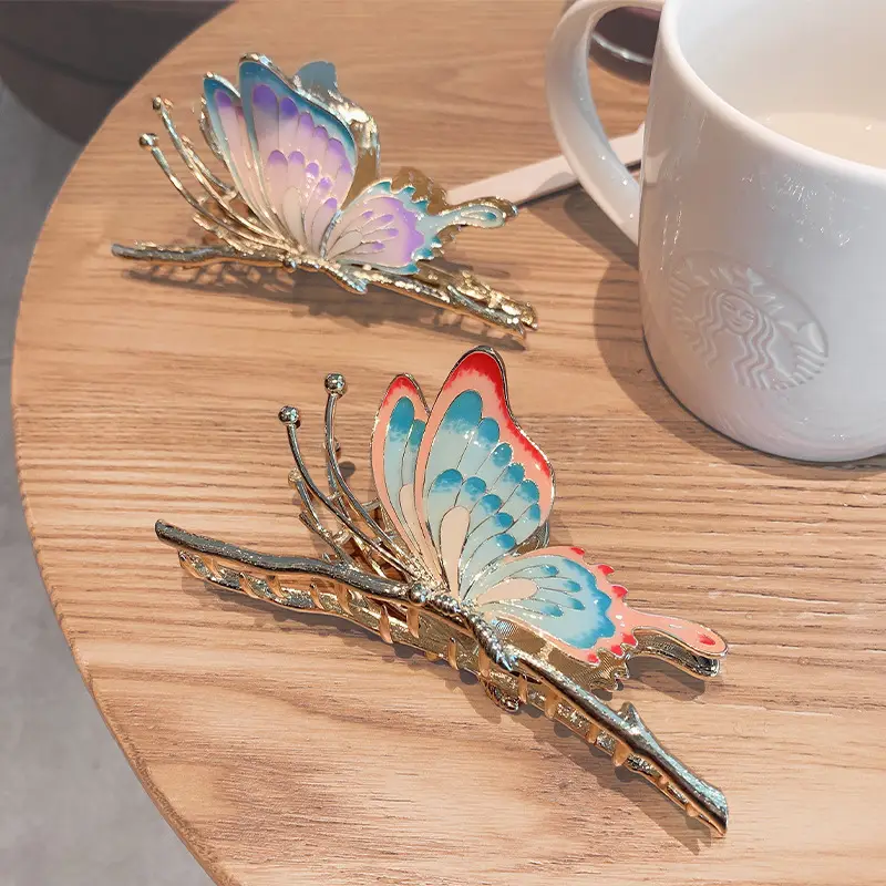 Fairy Style Hair Clip with Rainbow Butterfly Design - Image 5