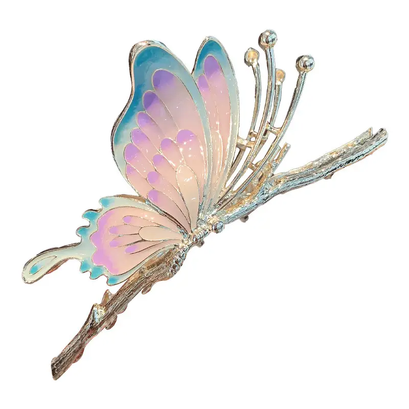 Fairy Style Hair Clip with Rainbow Butterfly Design - Image 7