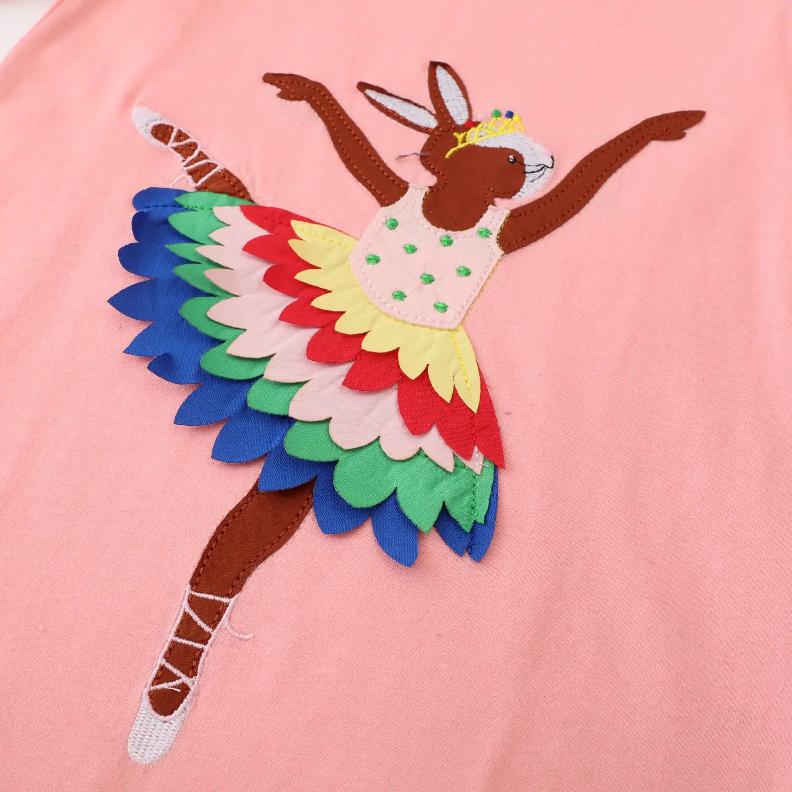 Long Sleeve Girls Dress Pink Princess Print - Image 4