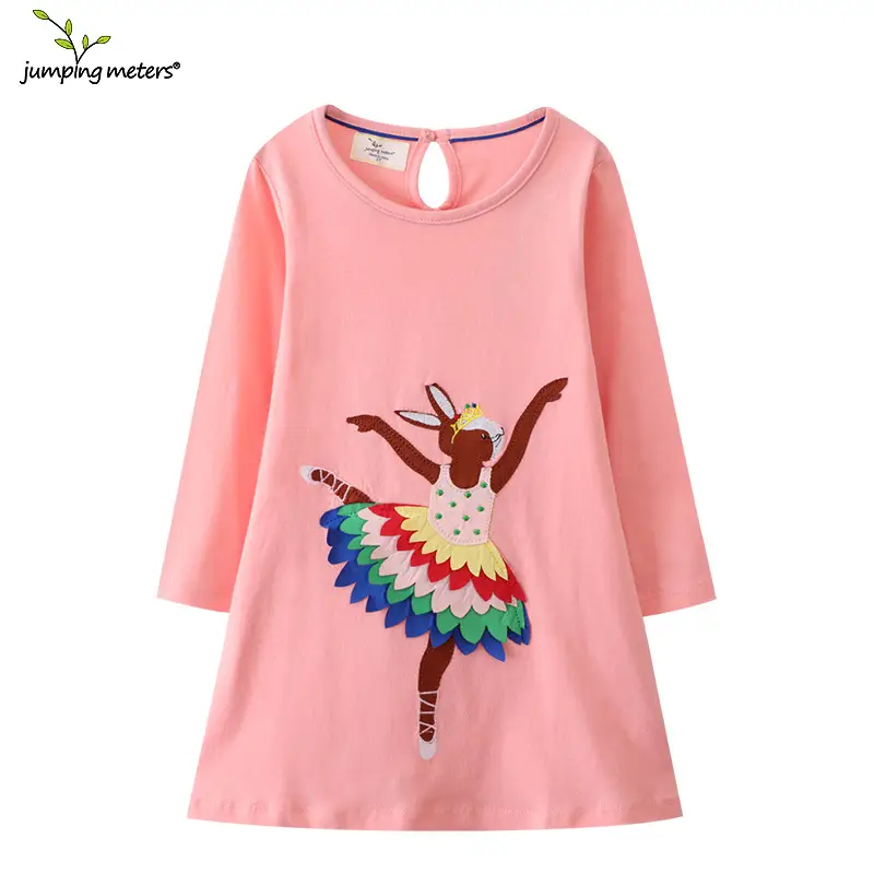 Long Sleeve Girls Dress Pink Princess Print - Image 6