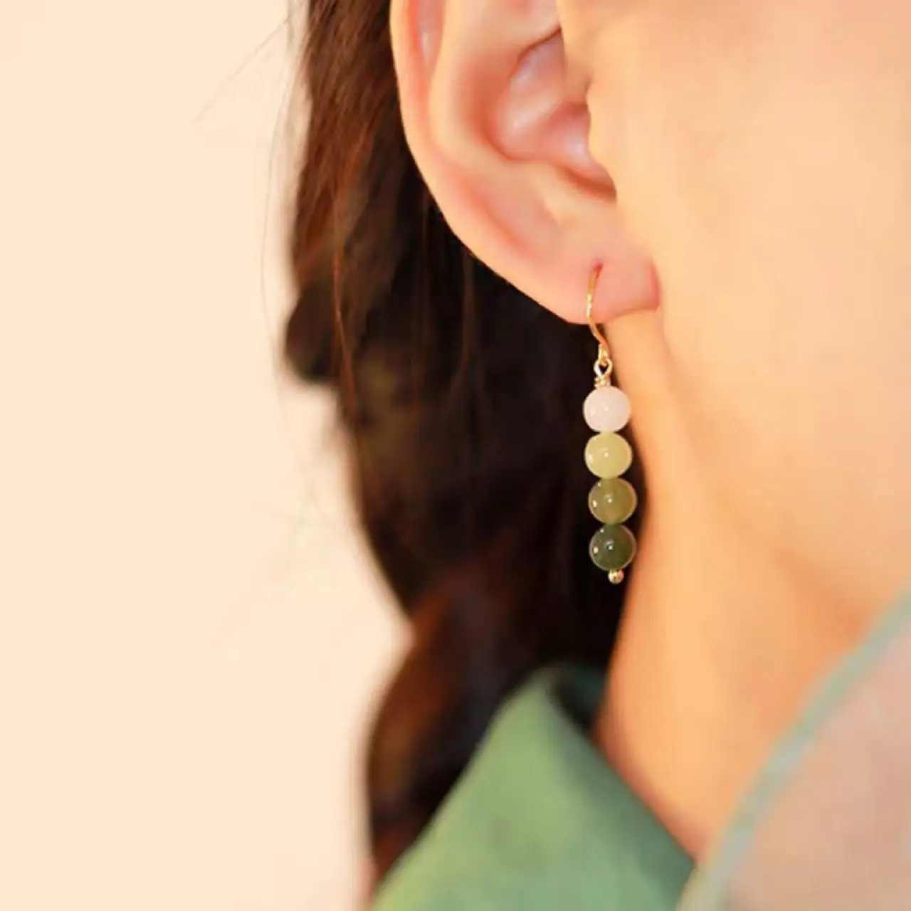 Jade Earrings for Women Retro Chinese Style Ear Hooks - Image 4