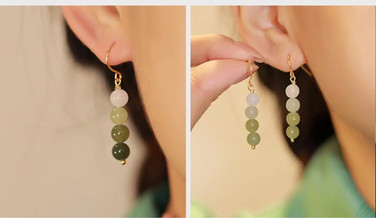 Jade Earrings for Women Retro Chinese Style Ear Hooks — feature 7