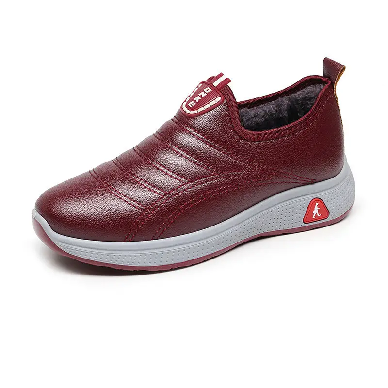 2025 New Fleece Lined Shoes Black Maroon - Image 7