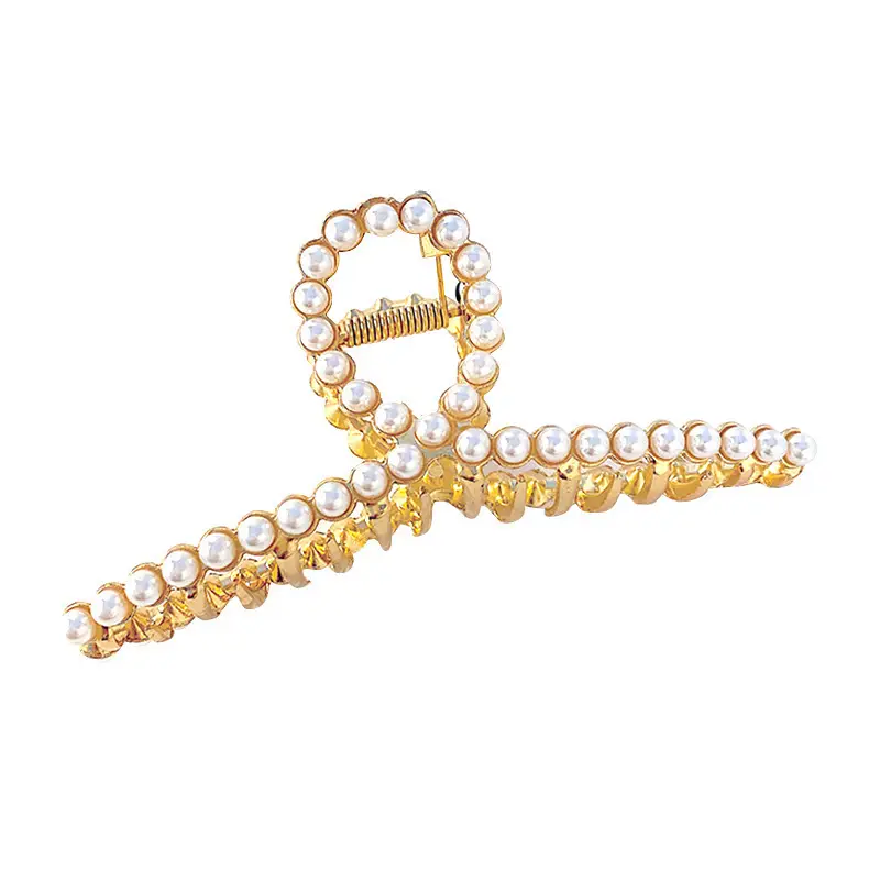 French Retro Pearl Hair Clip Large Size for Women - Image 33