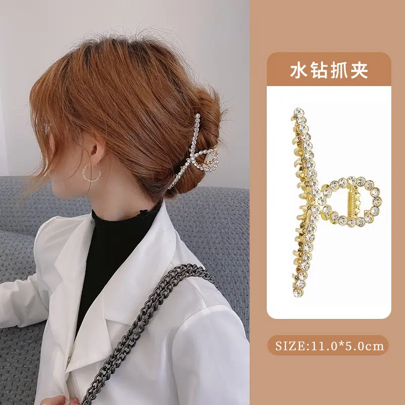 French Retro Pearl Hair Clip Large Size for Women - Image 14