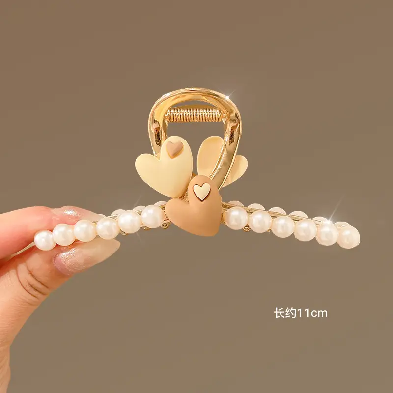 French Retro Pearl Hair Clip Large Size for Women - Image 20
