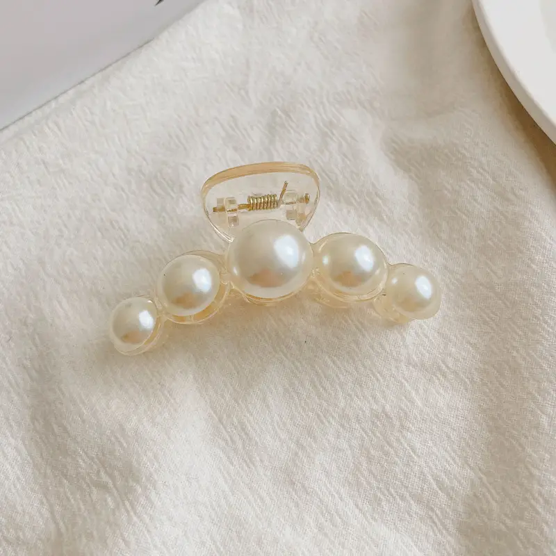 French Retro Pearl Hair Clip Large Size for Women - Image 26
