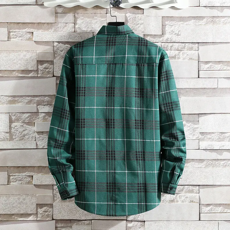 Men Plaid Fleece Shirt Thick Warm Casual Wear - Image 15