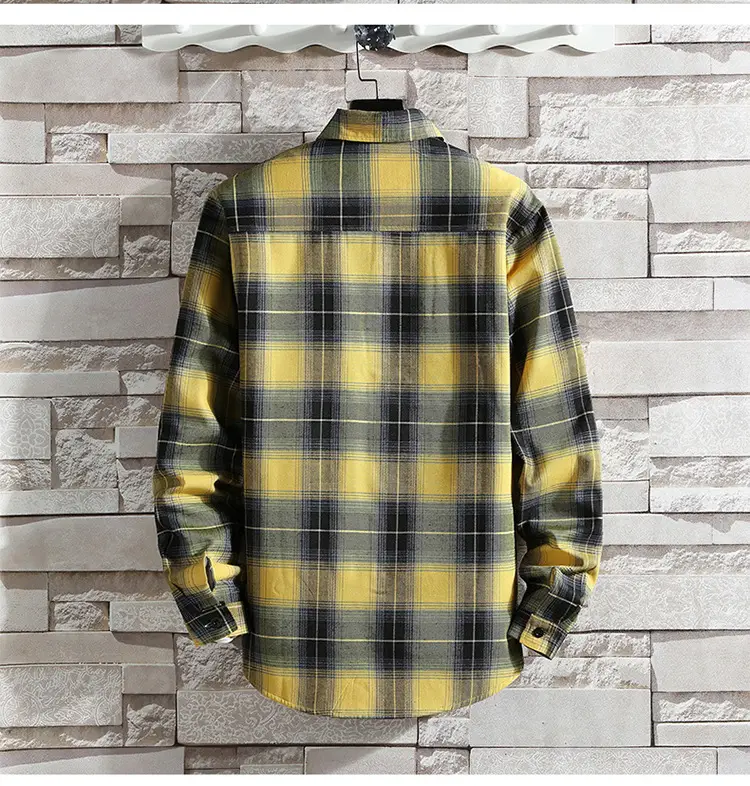 Men Plaid Fleece Shirt Thick Warm Casual Wear — feature 15