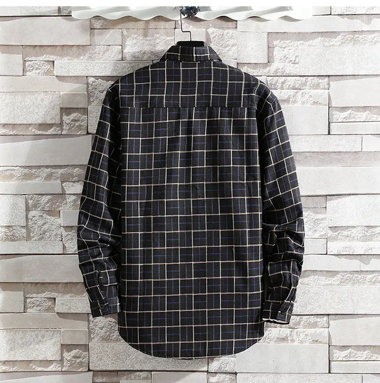 Men Plaid Fleece Shirt Thick Warm Casual Wear — feature 20