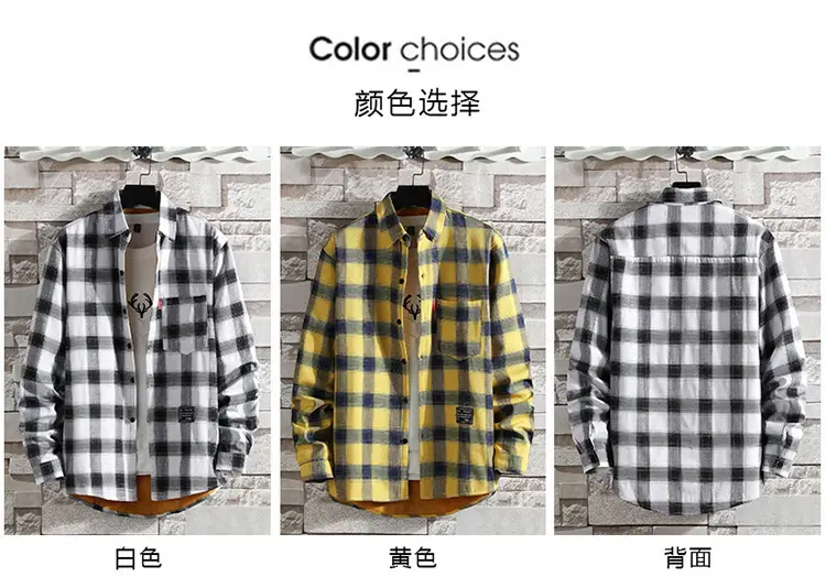Men Plaid Fleece Shirt Thick Warm Casual Wear — feature 22