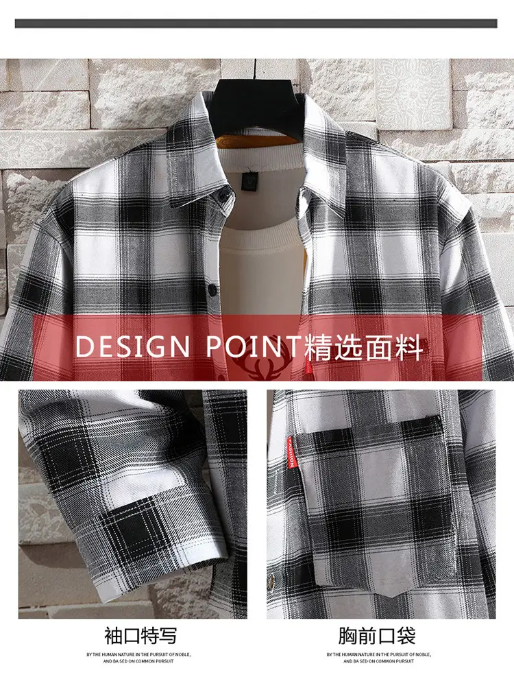 Men Plaid Fleece Shirt Thick Warm Casual Wear — feature 23
