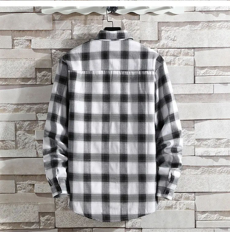 Men Plaid Fleece Shirt Thick Warm Casual Wear — feature 26