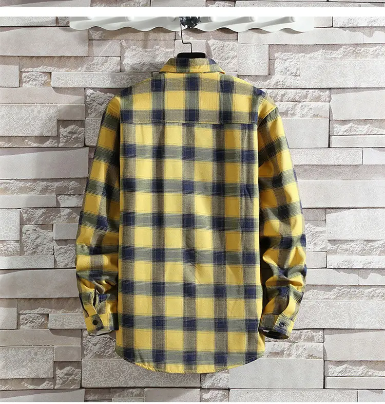 Men Plaid Fleece Shirt Thick Warm Casual Wear — feature 28