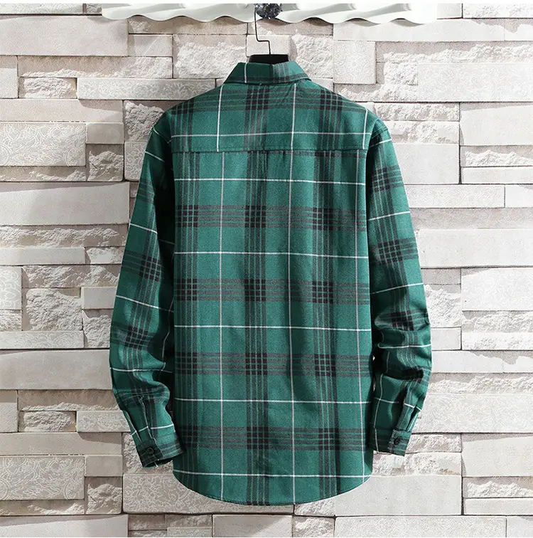 Men Plaid Fleece Shirt Thick Warm Casual Wear — feature 8