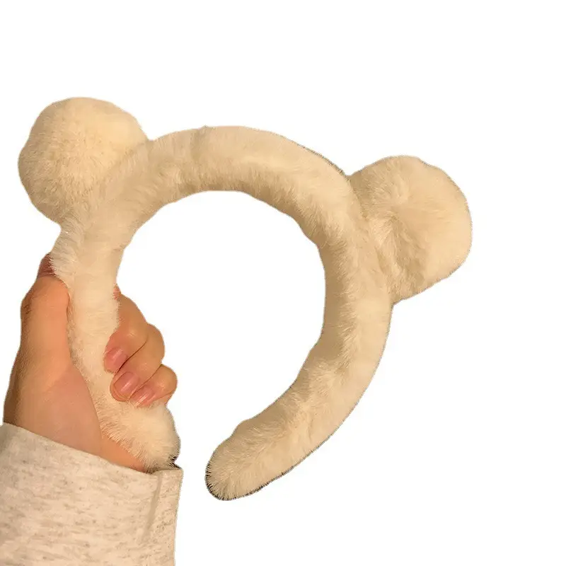 Autumn Plush Bear Ears Headband for Women - Image 2
